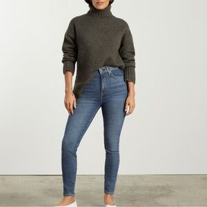 Everlane The Curvy Way High Waist Skinny Jeans Size 30 Regular Cotton Blue Wash